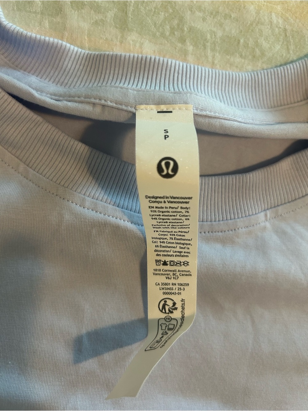 lululemon athletica Men's Crew Tee in Light Lavender - Picture 6 of 7